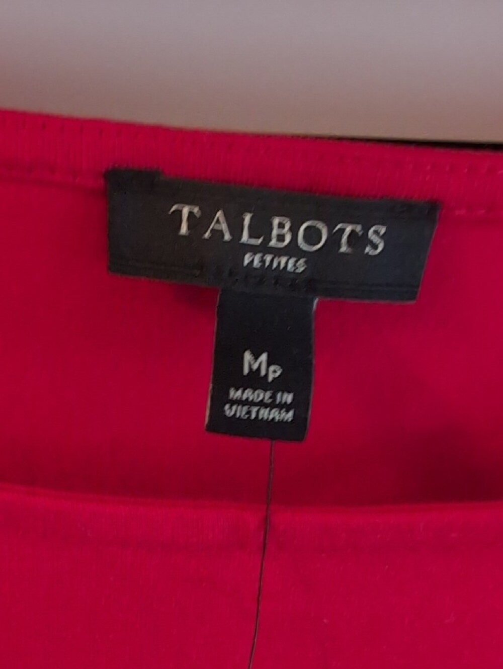 Talbots Women's Bright Red Ruffle Sleeve Tee - Picture 2 of 3